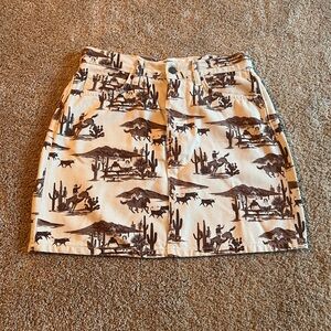 Reformation Jackie High Rise Denim Mini Skirt - Desert Sand